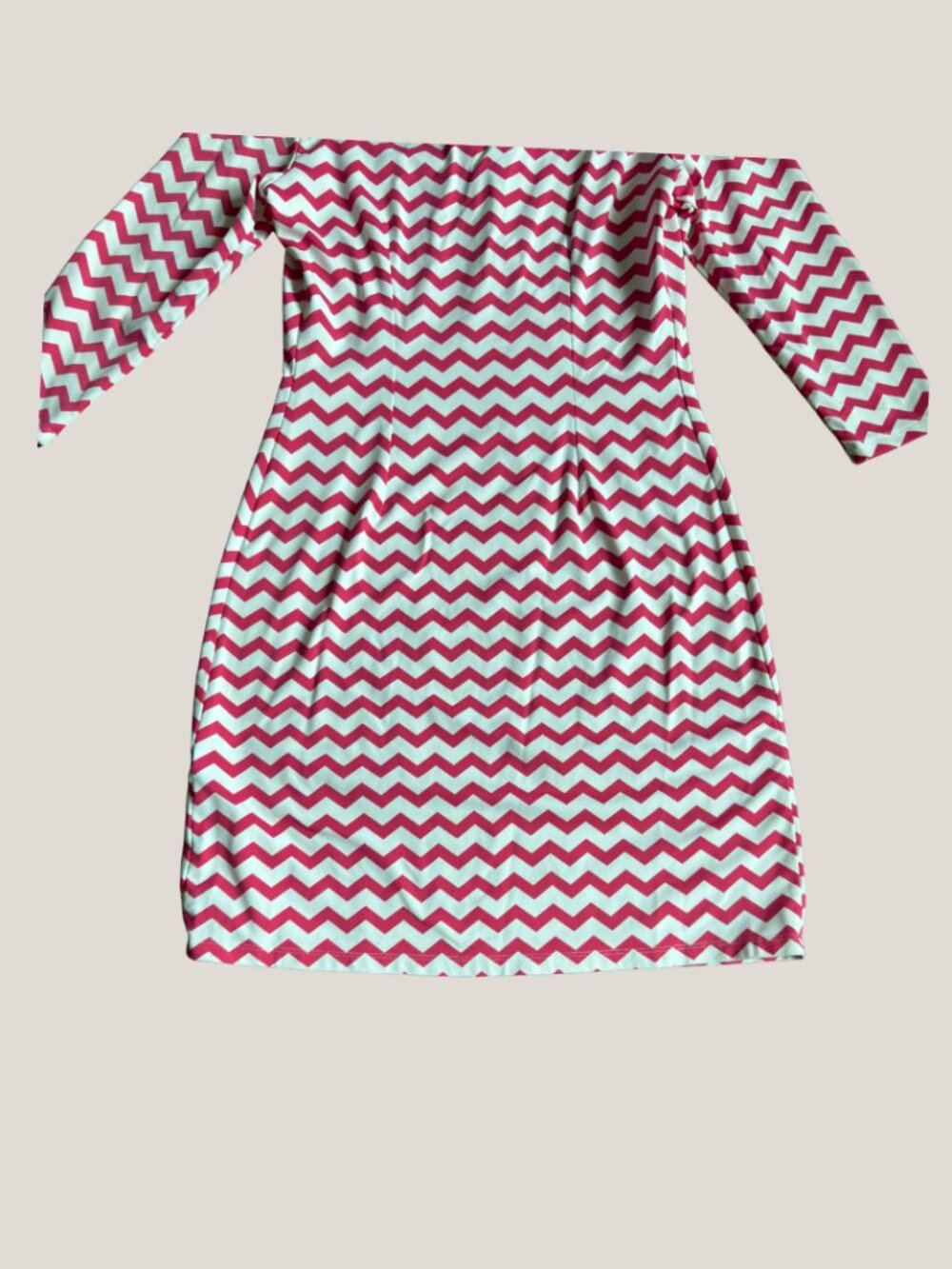J. McLaughlin Pink Chevron Print Catalina Cloth Henley Shift Dress 3/4 Sleeve - Picture 7 of 11